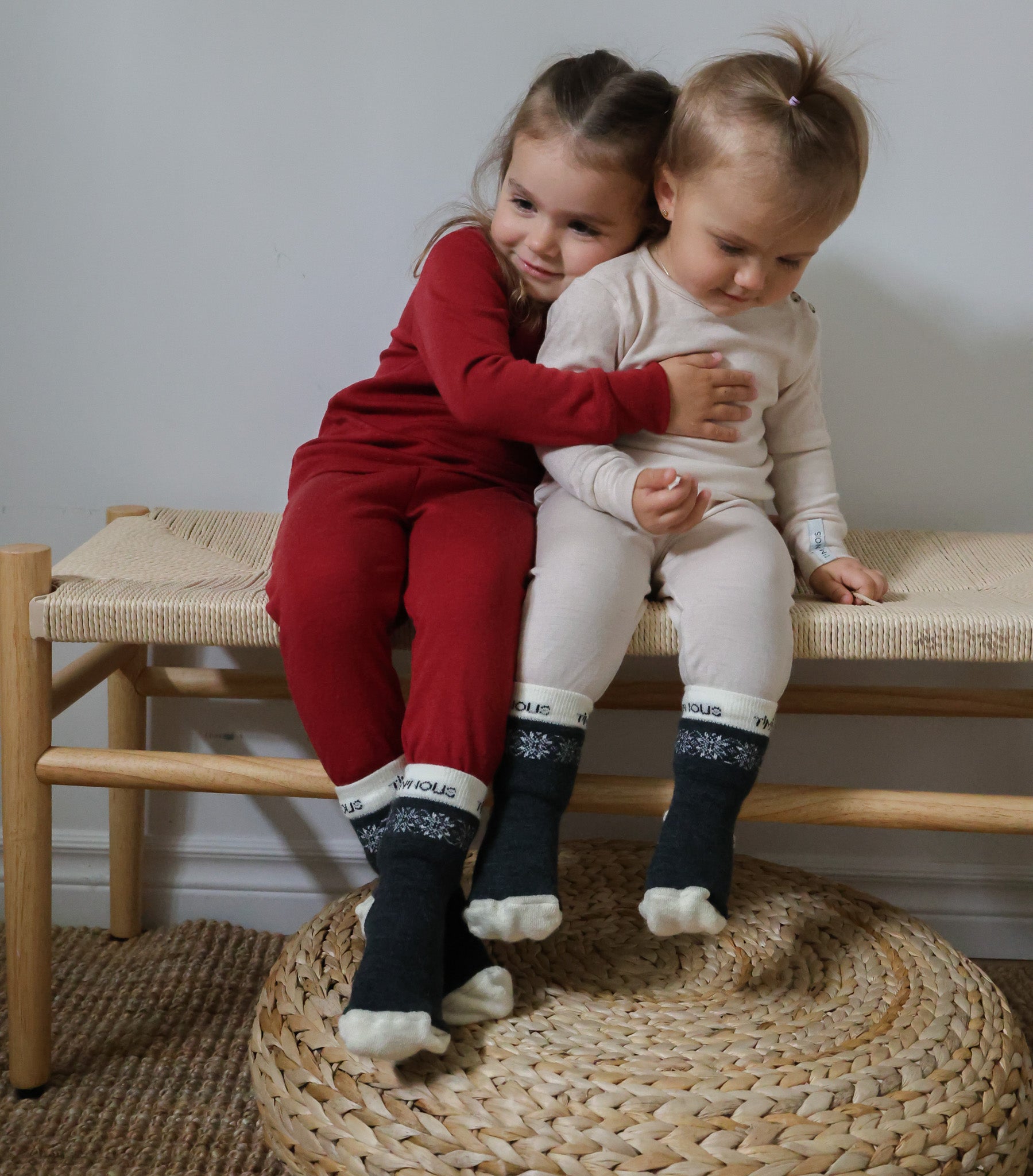 Collection of Merino wool fleece socks for babies and toddlers in a gallery layout