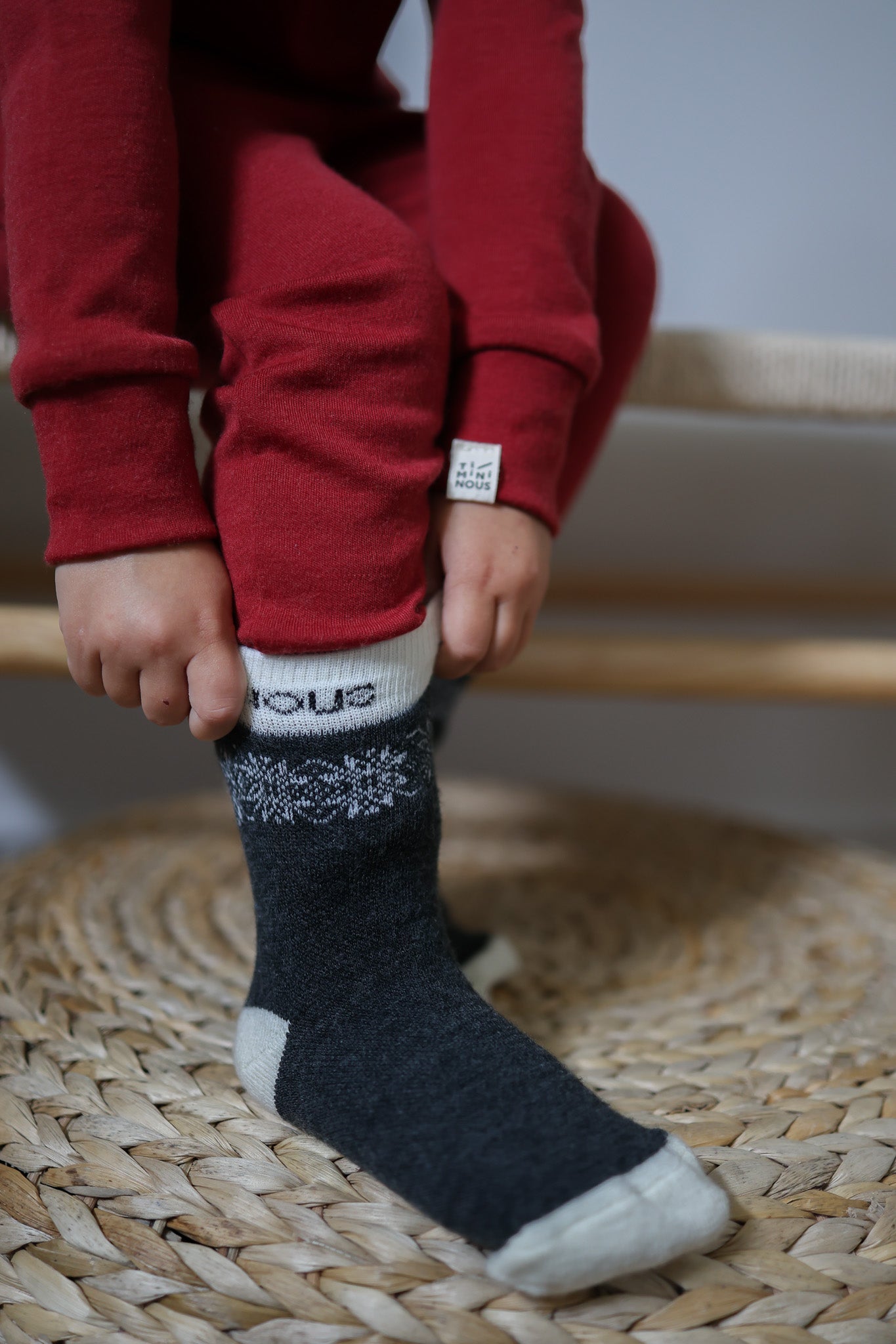 Collection of Merino wool fleece socks for babies and toddlers in a gallery layout