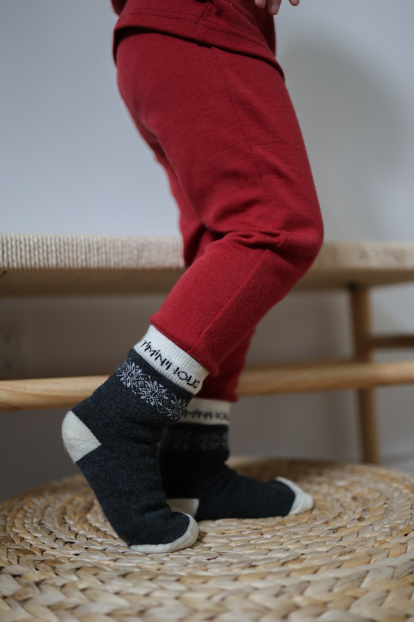 Collection of Merino wool fleece socks for babies and toddlers in a gallery layout