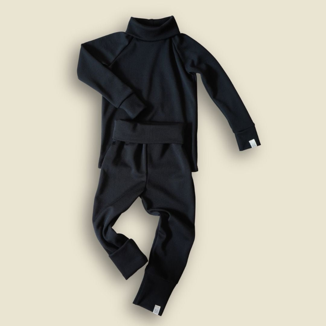 Thermal Turtleneck Set Black Noir 3 12M